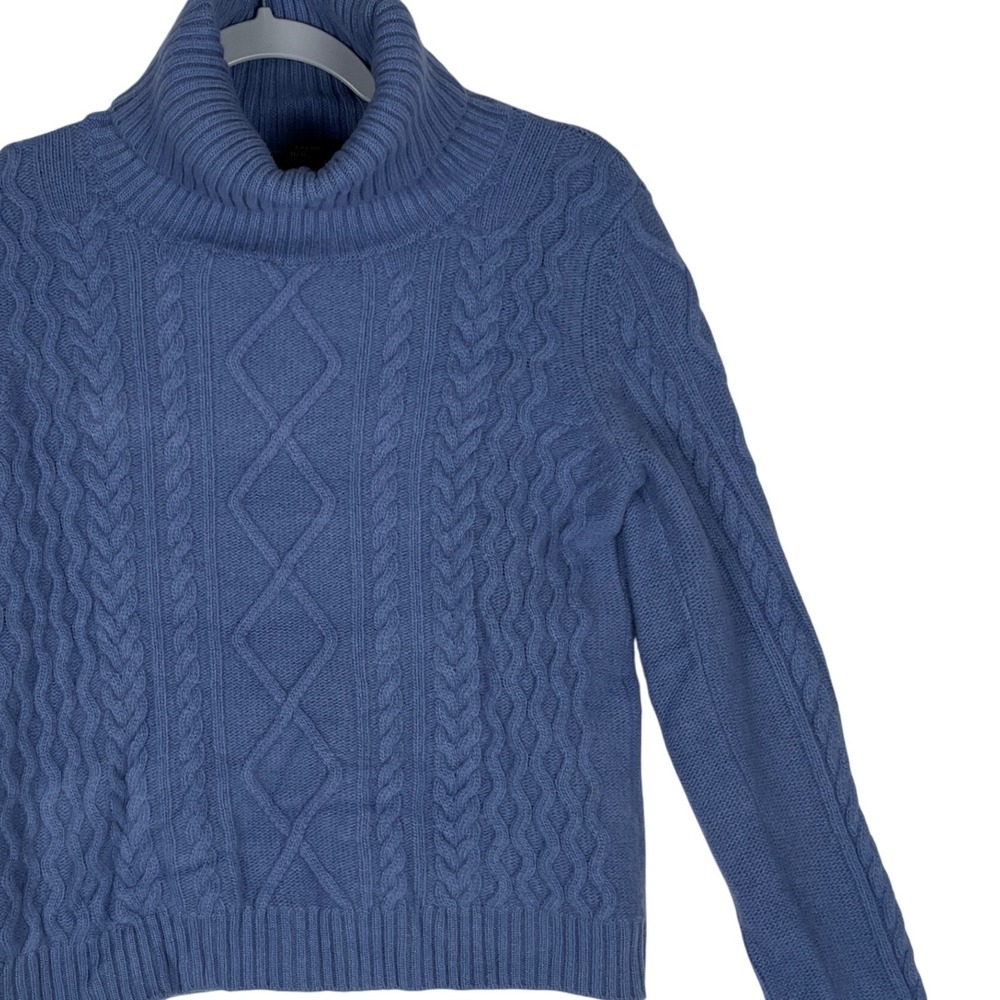 Weekend Max Mara Cable Knit‎ Turtleneck Sweater Cornflower Blue Women's - Size S
